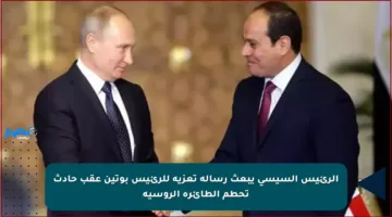 الرئيس السيسي يبعث رسالة تعزية للرئيس بوتين عقب حادث تحطم الطائرة الروسية